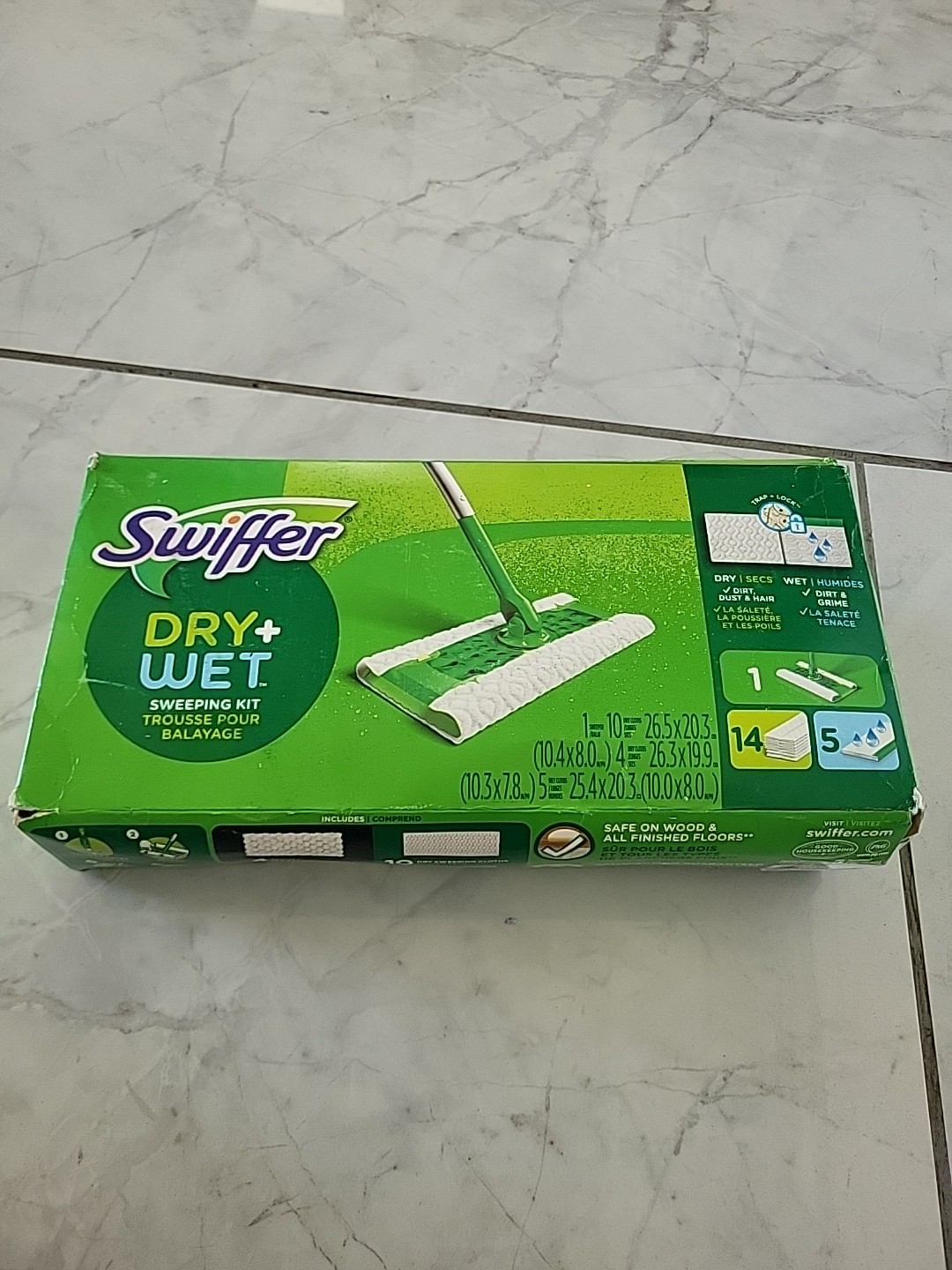 Swiffer Sweeper 2-in-1 Dry + Wet Floor Mopping and Sweeping Kit, 1 Kit