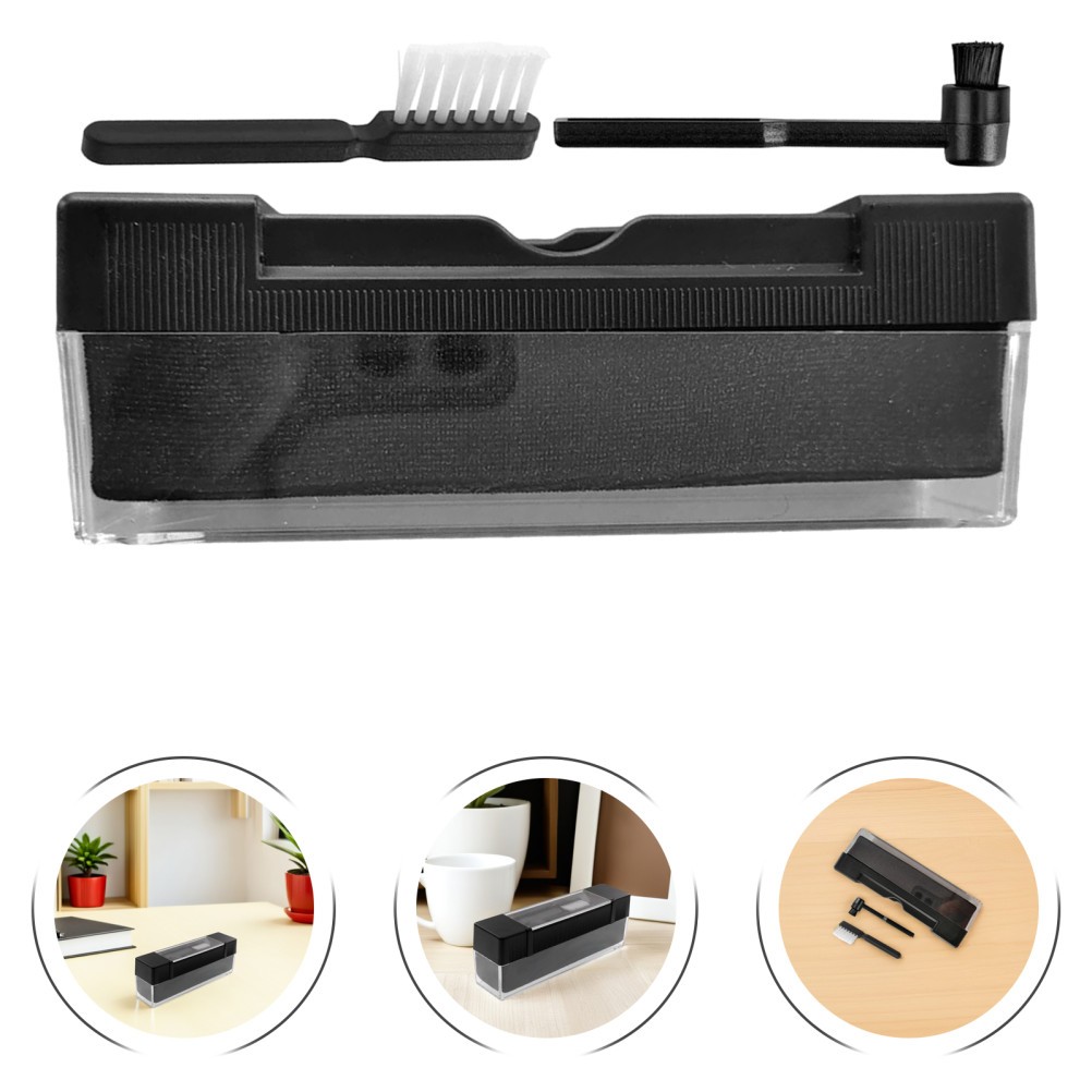2 Sets Reusable Vinyl Record Care Kit Black Anti Static Stylus Cleaner Brushes