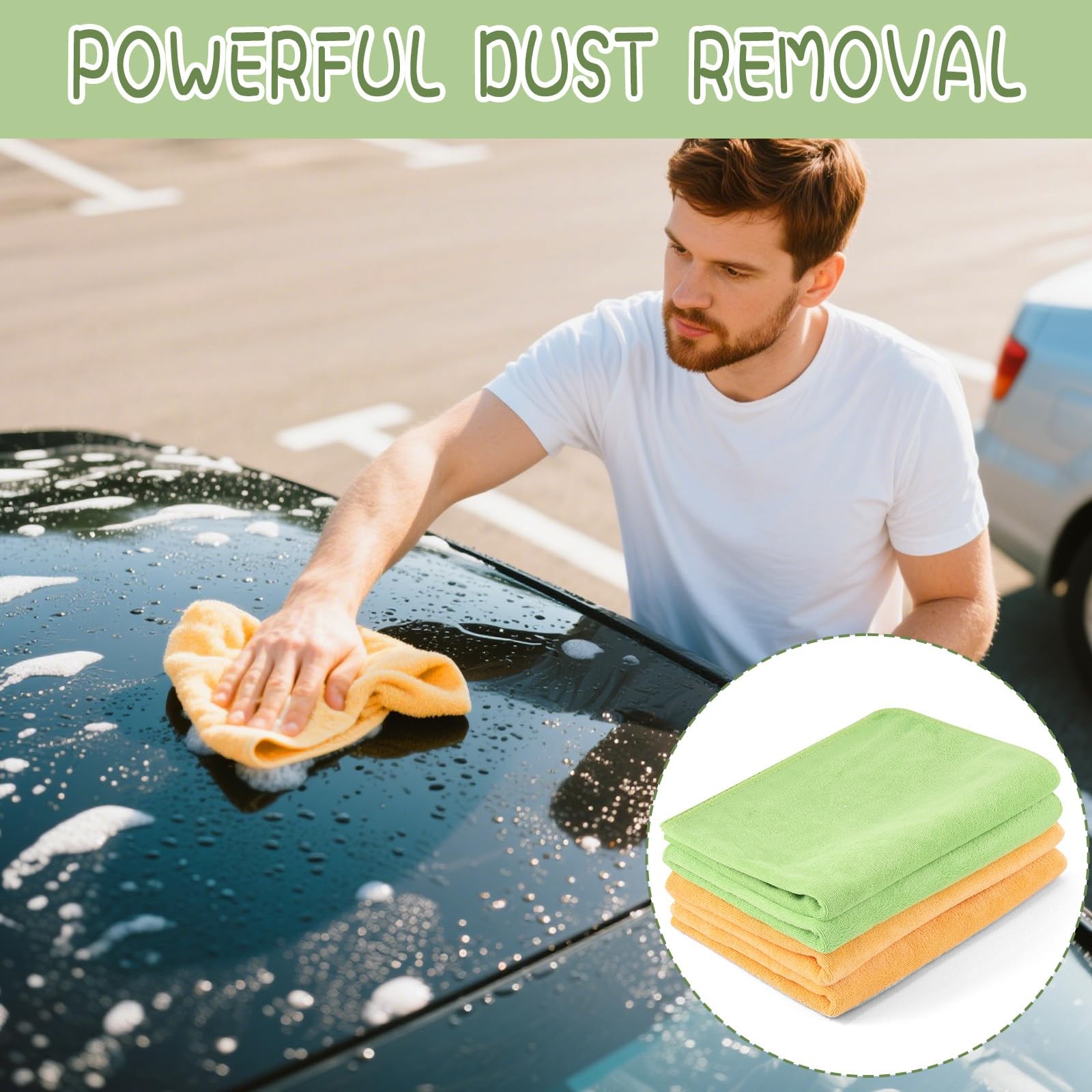 4 Pack Extra Large Microfiber Cleaning Cloths 20″x30″, Lint-Free Reusable Tow…