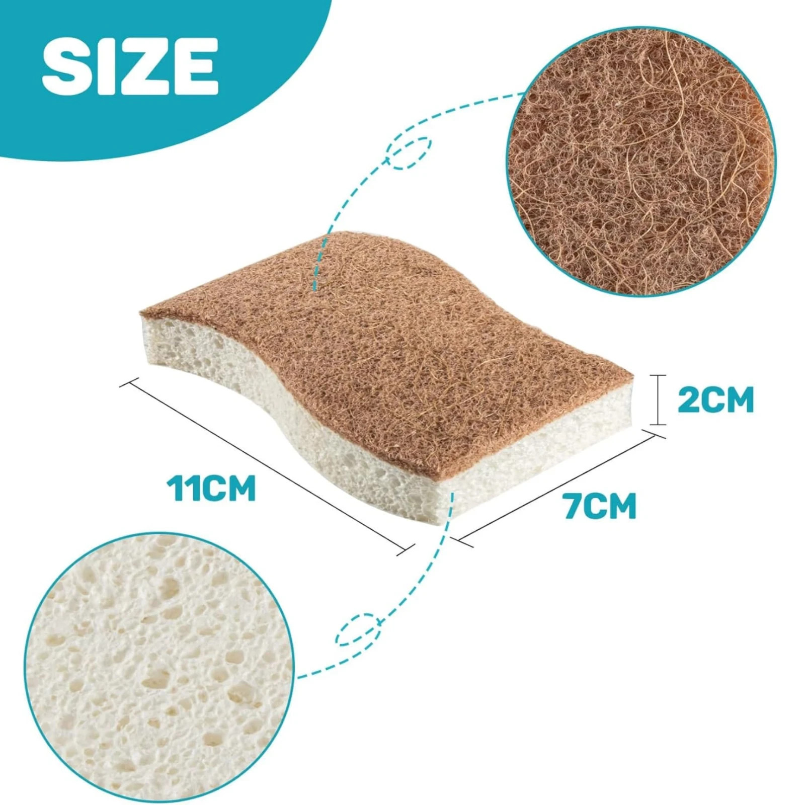 12pcs Kitchen Sponge Natural Biodegradable Eco-Friendly Dish Sponges for Kitchen