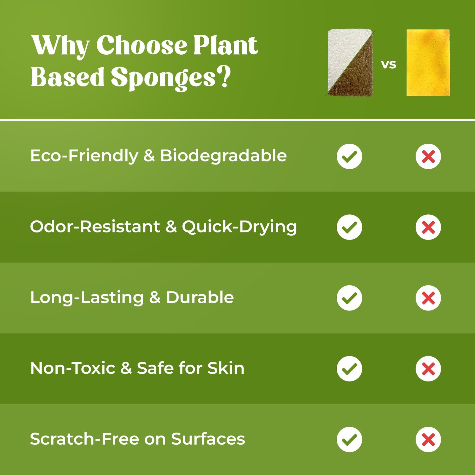 12 Pack Natural Kitchen Sponges – Biodegradable, Compostable, Sustainable Woo…