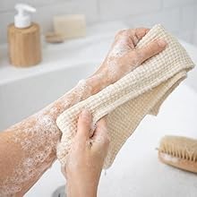 Exfoliating Washcloth [Designed in Japan] Natural Plant-Based Blend Back
