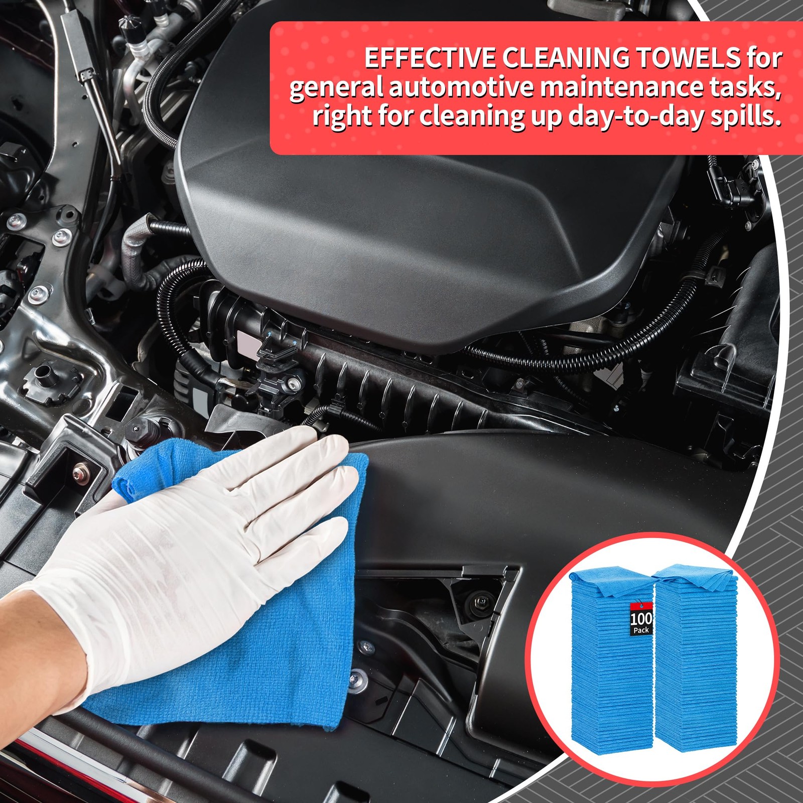 Shop Towels, 100 Pack Microfiber Towels for Cars, Microfiber Cleaning Cloths,…