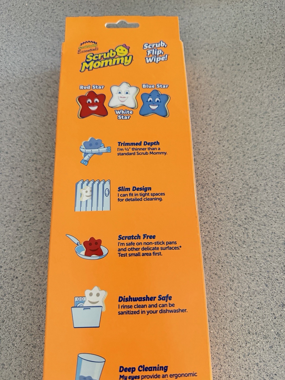 New Scrub Daddy Mommy Special Edition Star Shapes USA 3pk Red White Blue America