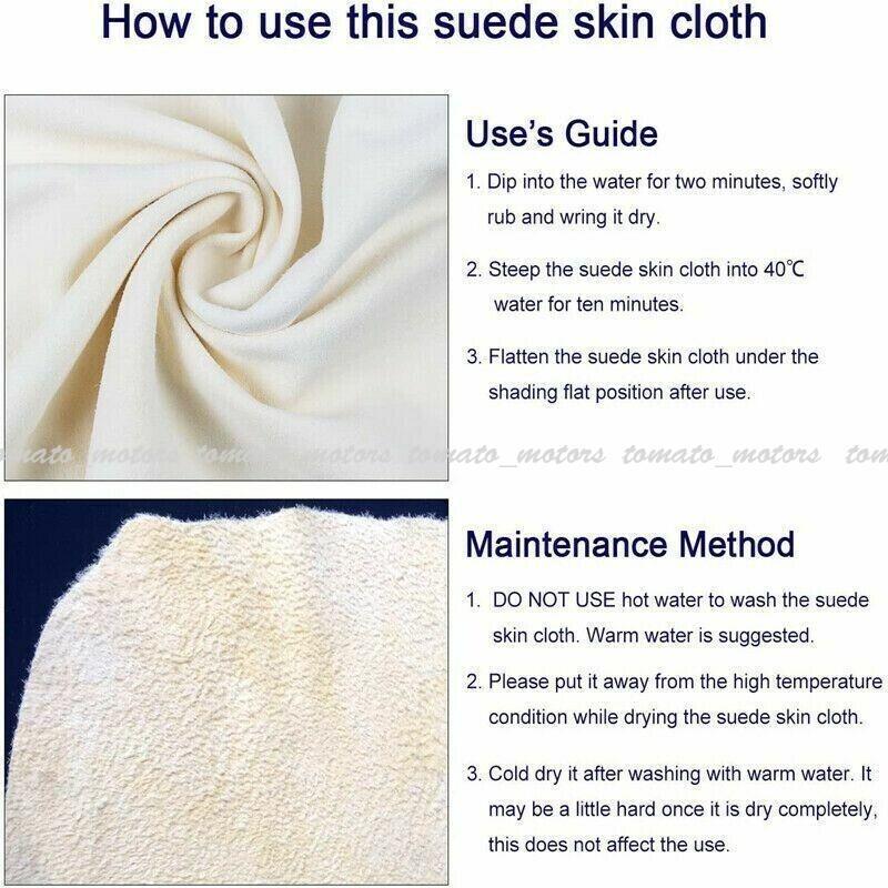 Natural Suede Leather Car Cleaning Cloth Car Wash Easy Absorbent Dry Suede Towel