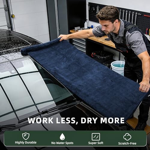 2-Pack 24″ x 36″ 11.8″ x 11.8″ Twisted-Loop Car Drying Towel 1500GSM