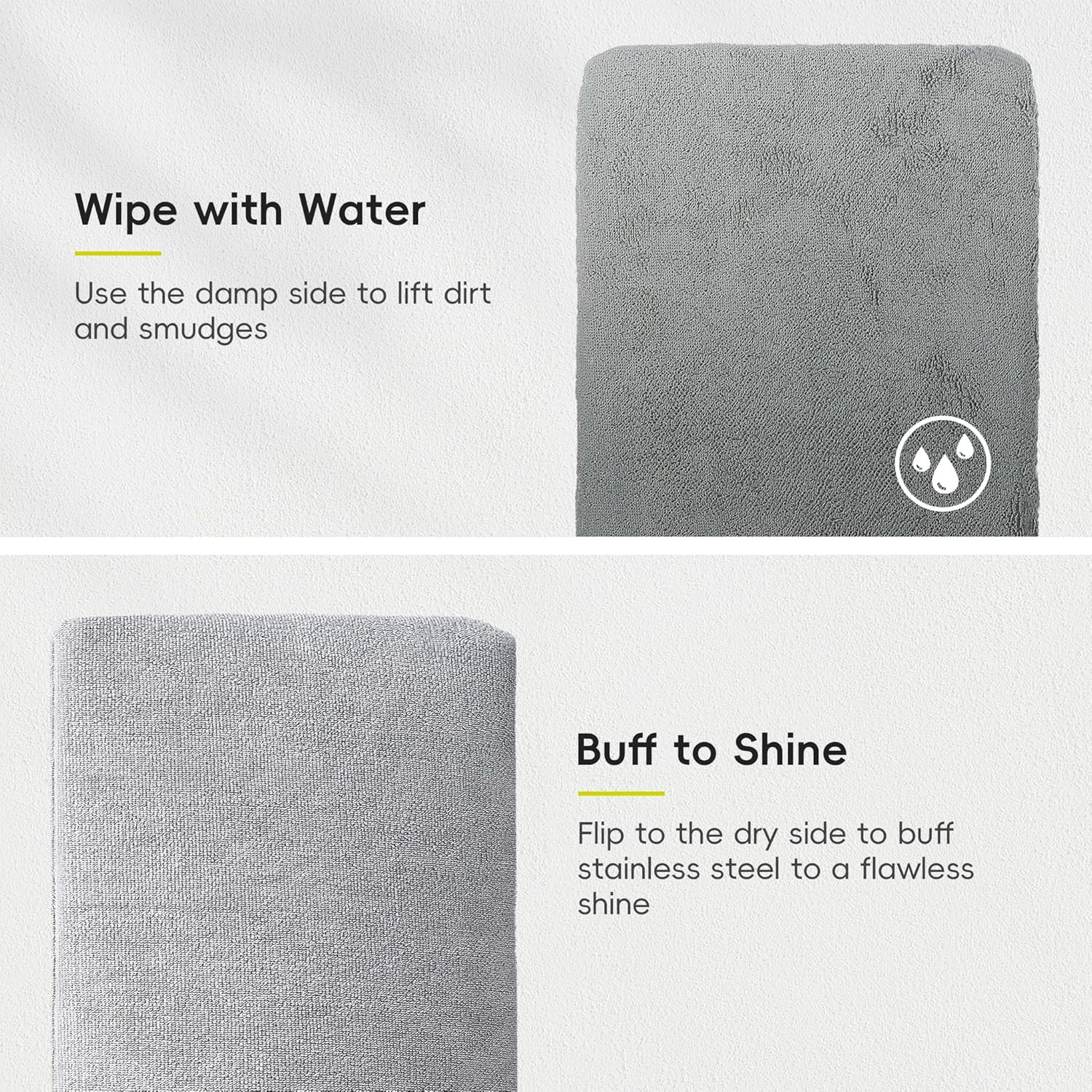 EKO Microfiber Cleaning Mitt for Stainless Steel – Lint-Free Reusable Polishing