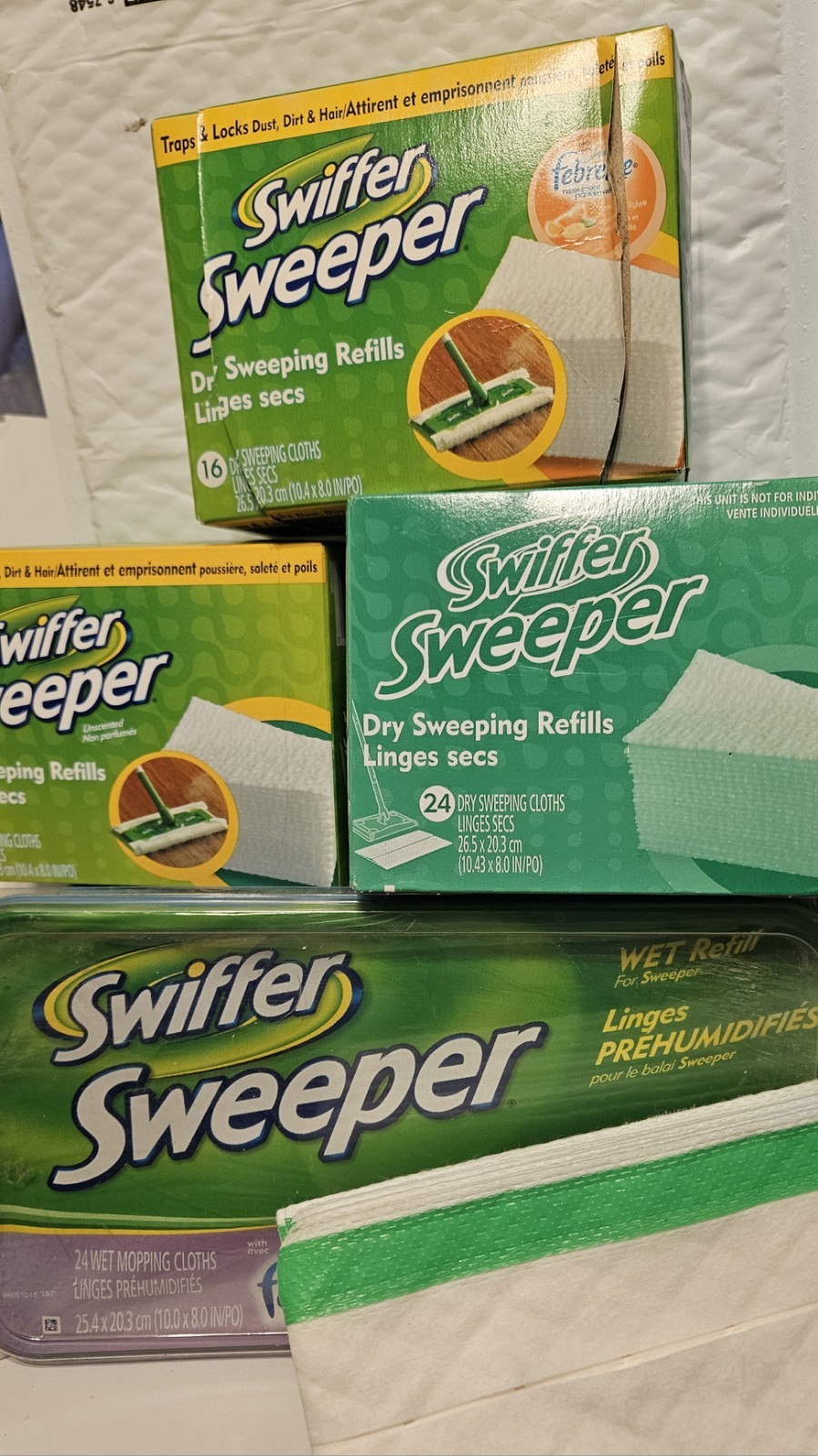 Lot of Swiffer Sweeper Refills 53 dry and 37 wet
