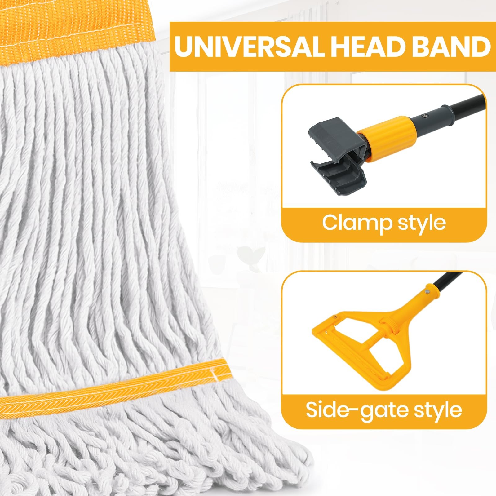 (1PK) Commercial Mop Head Replacement 16 oz, Heavy Duty Wet Industrial Mop Re…