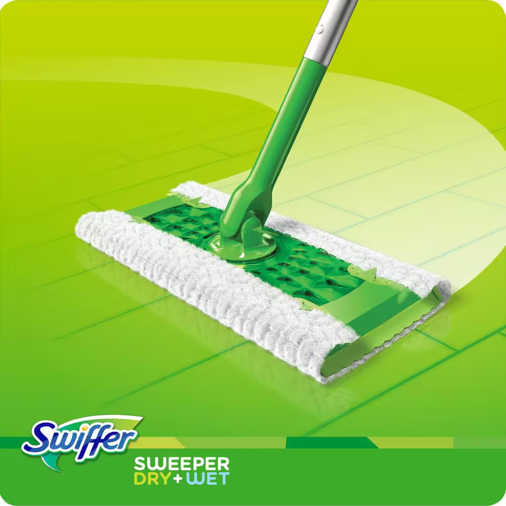 Swiffer Sweeper 2-in-1, Dry and Wet, Floor Cleaner Includes 1 Mop + 10 Refills