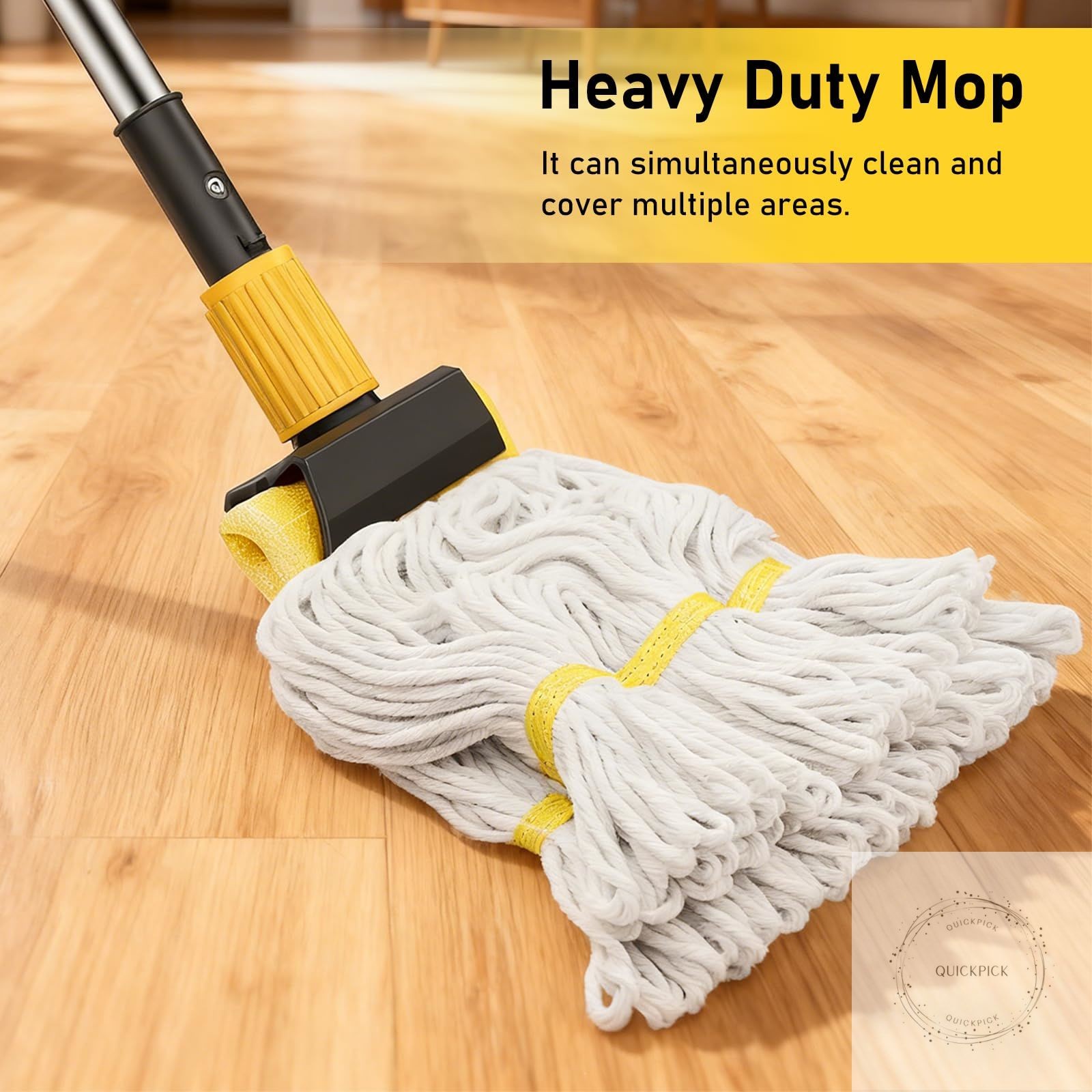 Heavy Duty String Wet Mop for Floor Cleaning, Commercial Industrial Cotton Mops