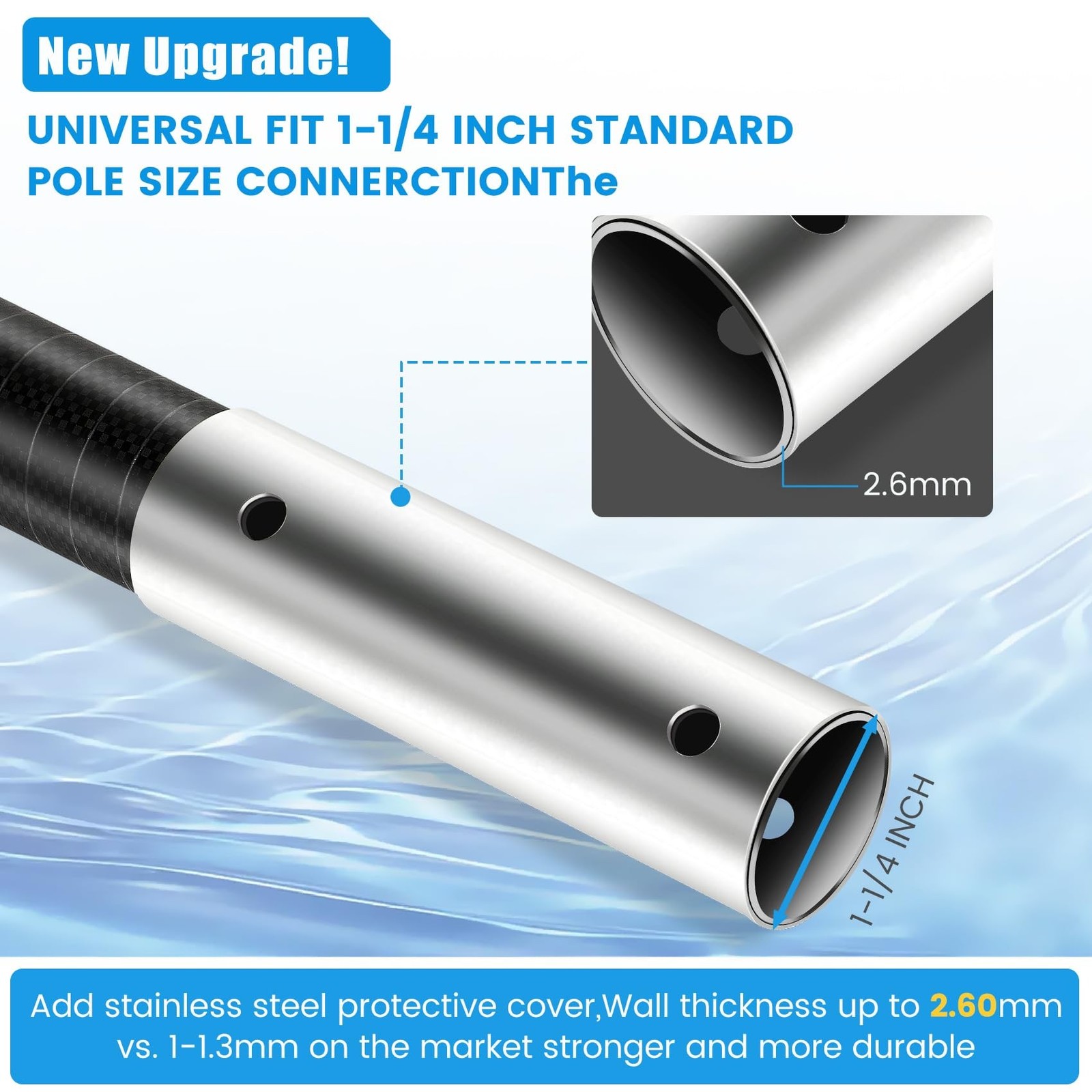 Pool Pole Carbon Fiber, Premium15FT Pool Pole telescopic 4.6 to 15 FT, Adjust…