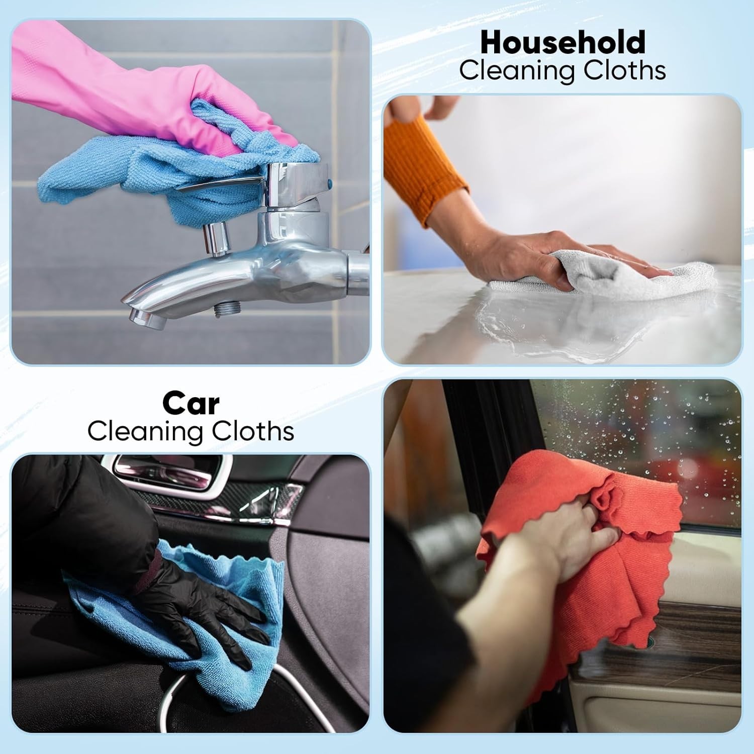 Versatile 75-Pack Microfiber Cleaning Rags – Perfect for Home & Automotive Use