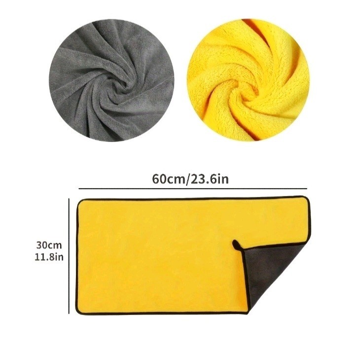 3× Microfiber Cleaning Cloth Towel Car Care Wash Towel Daily Washing Detailing