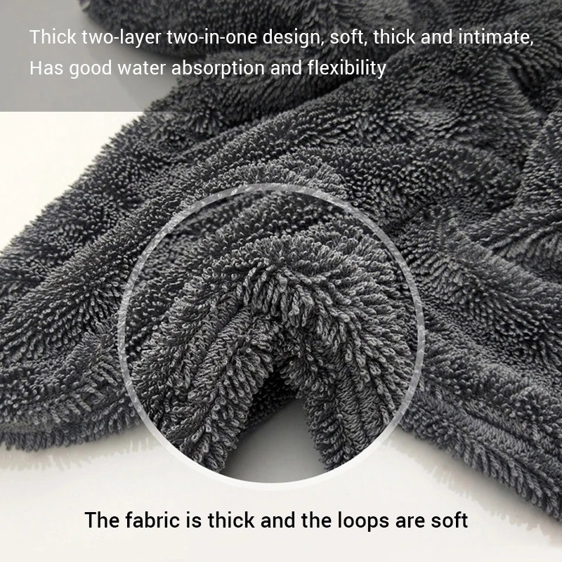 Water Absorbing Car Wash Microfiber Drying Towel Twisted Loop