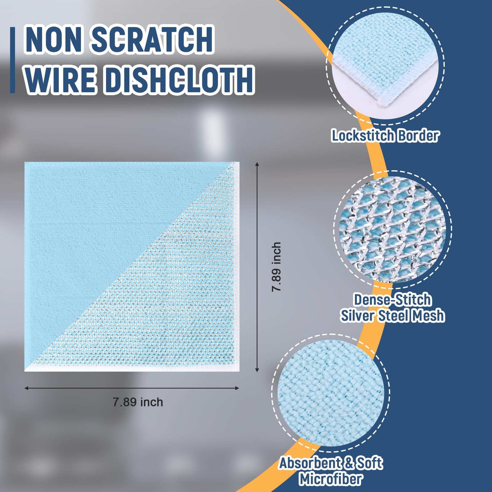 Double Side Non Scratch Wire Dishcloth 30pcs-Multipurpose Wire Dishwashing Ra…