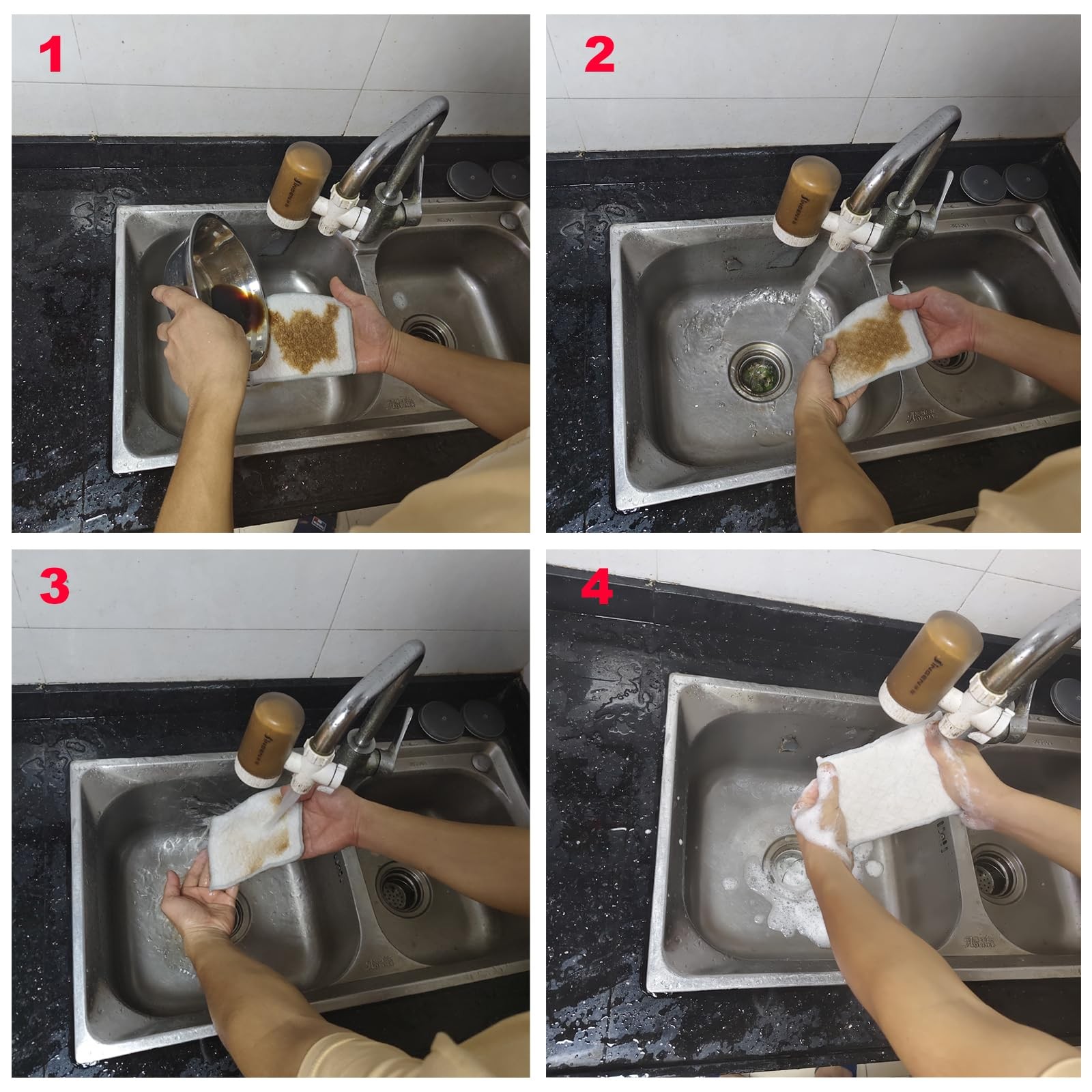 New thickened double-sided metal wire dishwashing cloth, suitable for both dr…