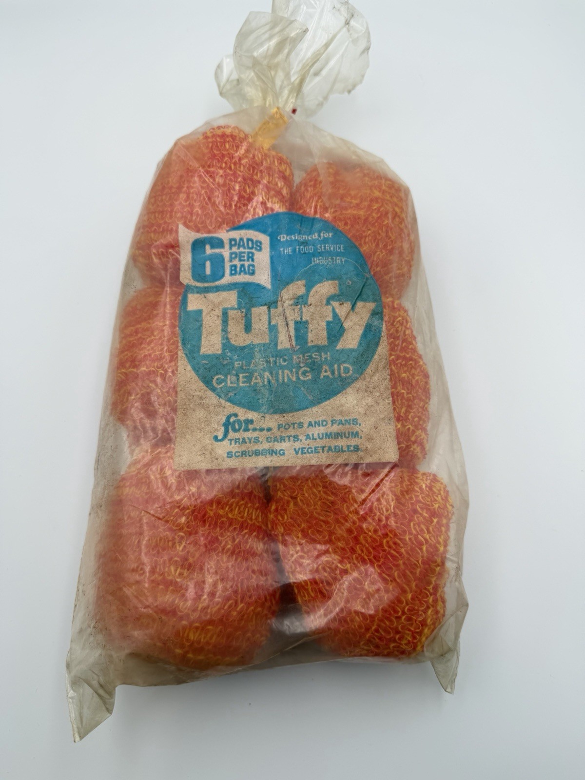 SOS Tuffy Dishwashing Pads 6 Pack Bag Orange Yellow Discontinued (READ)