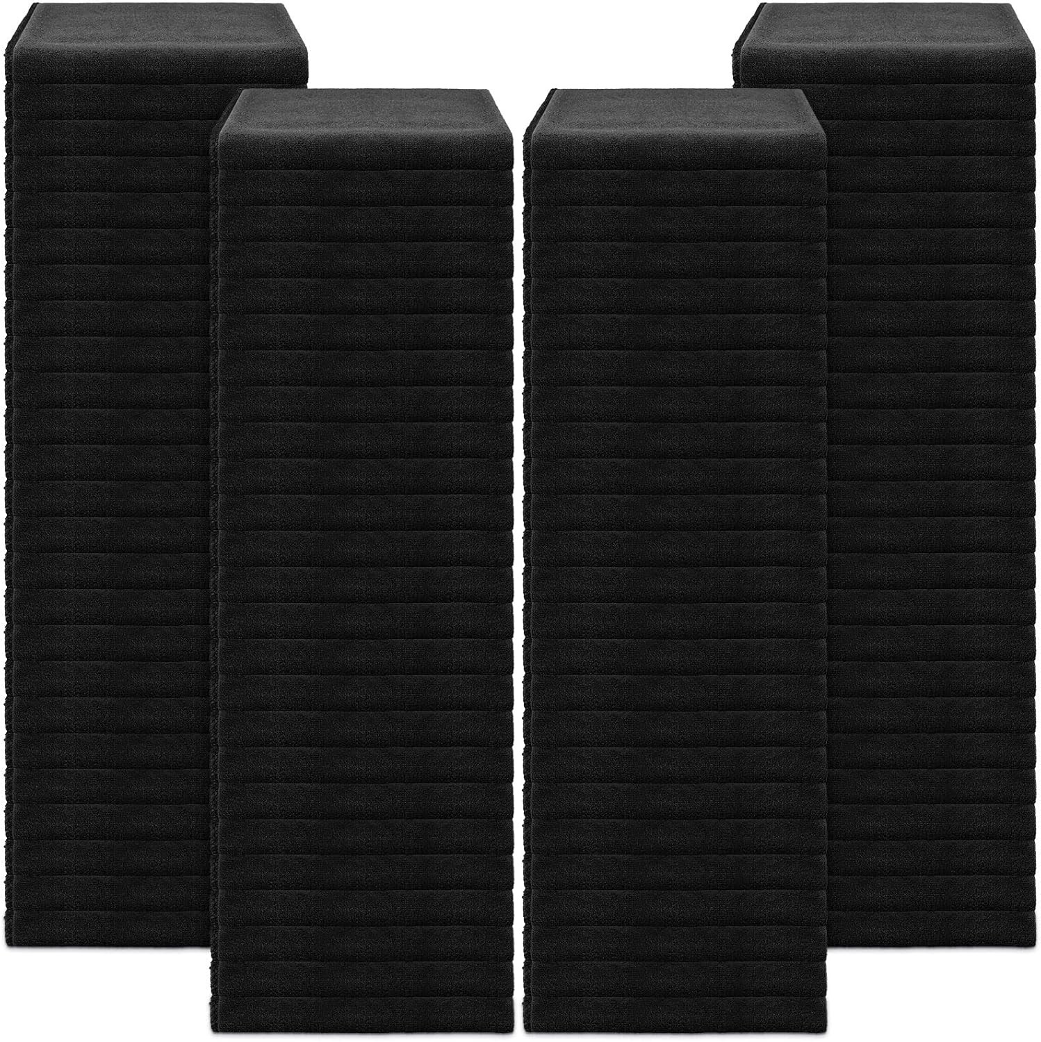 100 Pieces Large Black Microfiber Salon Towels Bulk 16 x 27 Inch Absorbent Hair