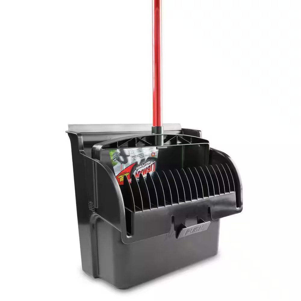 16 In. High Power Large Scoop Upright Dustpan with Steel Handle (2-Pack)