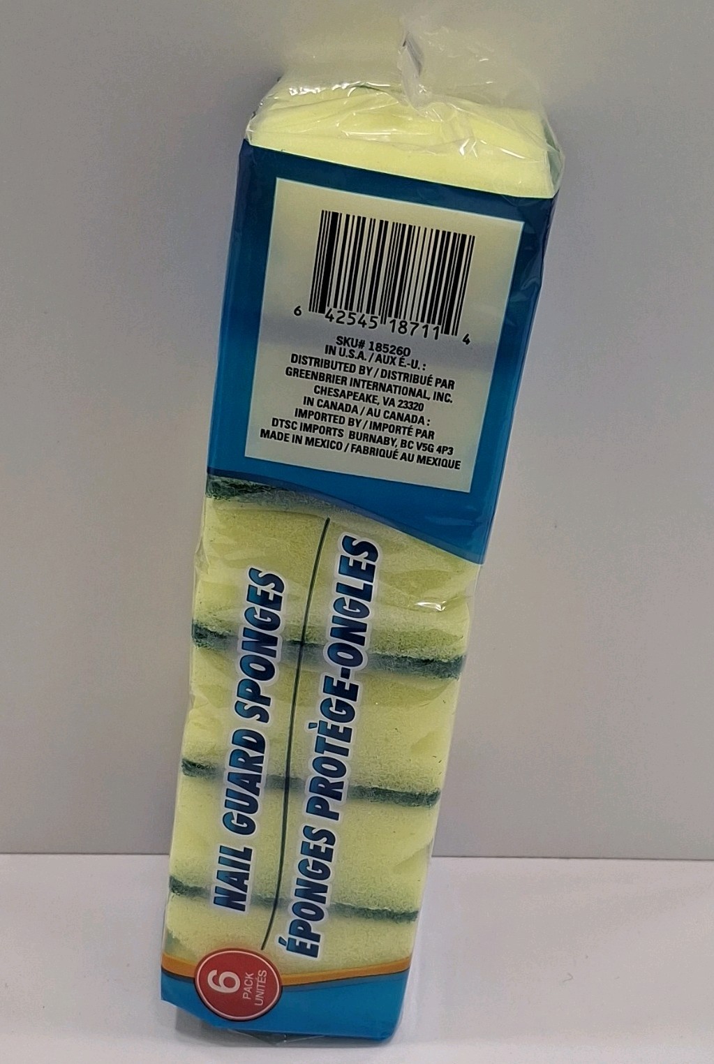 Scrub Buddies Nail Guard Sponges Protects Nails, 6-Pack Yellow/Green 185260