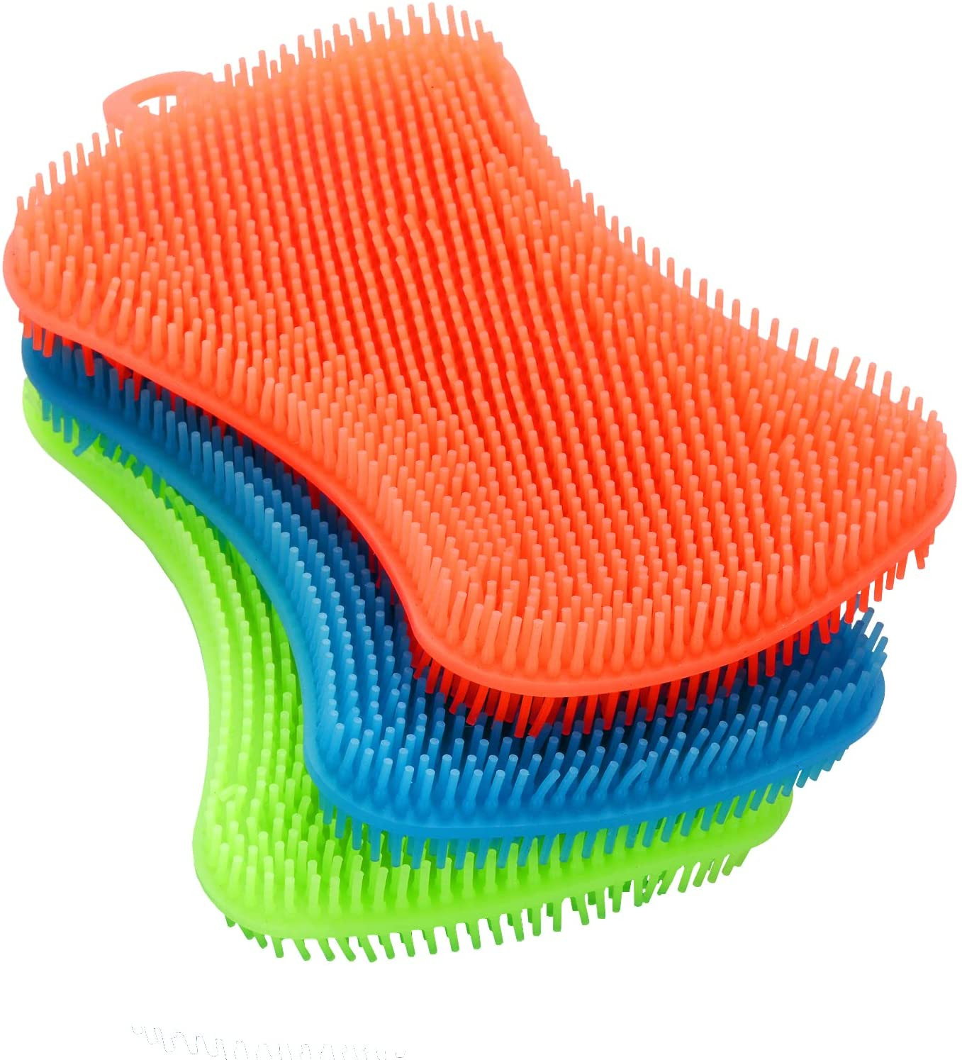 3 PCS Silicone Dish Sponges Multi Purpose Kitchen Gadget Brush Silicone Dish NEW