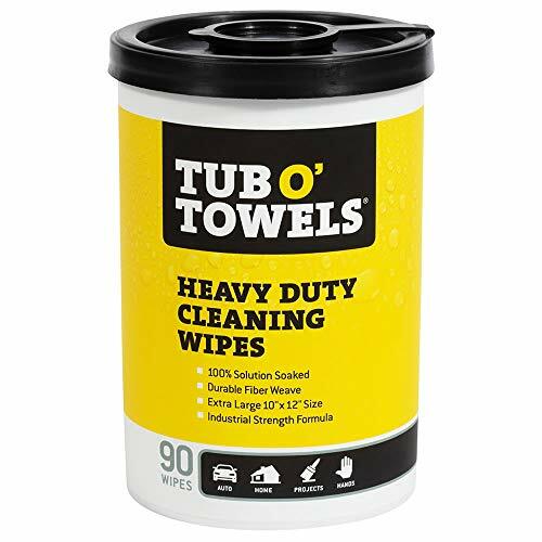 Tub O Towels TW90 Heavy-Duty 10″ x 12″ Size Multi-Surface Cleaning Wipes 90 C…