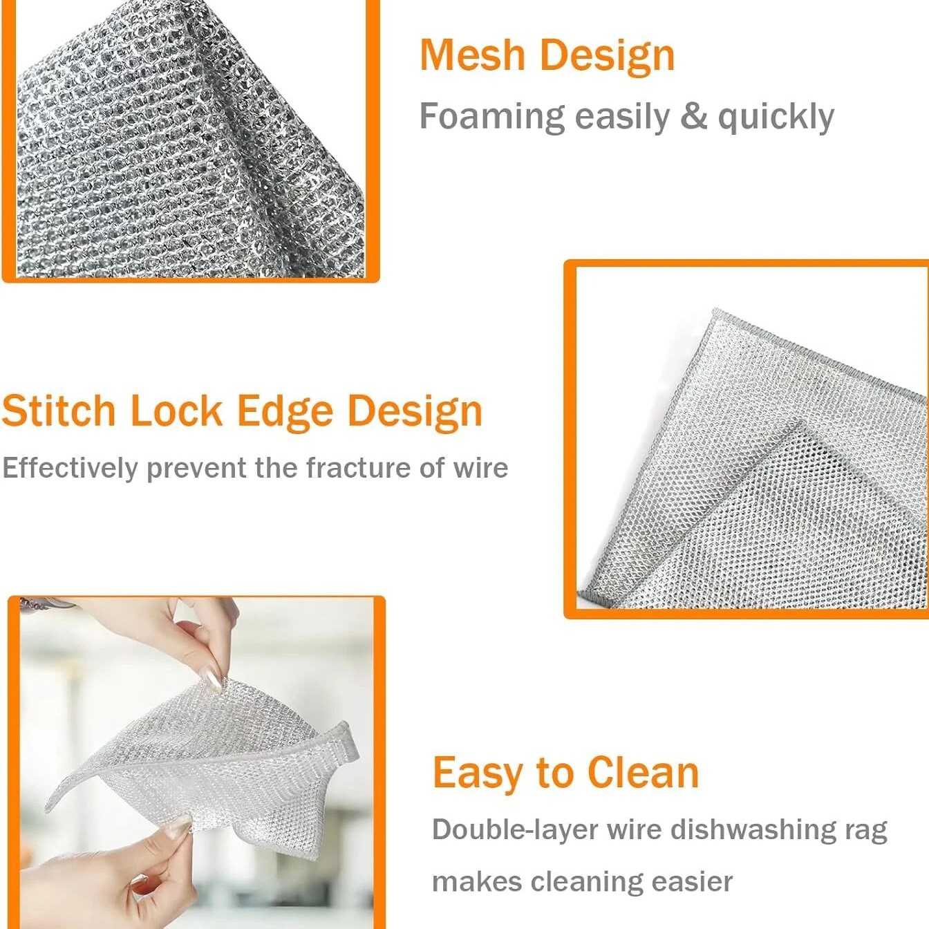10/20 Pcs Double-Layer Anti-Scratch Cleaning Cloth Wet & Dry Multi-Purpose