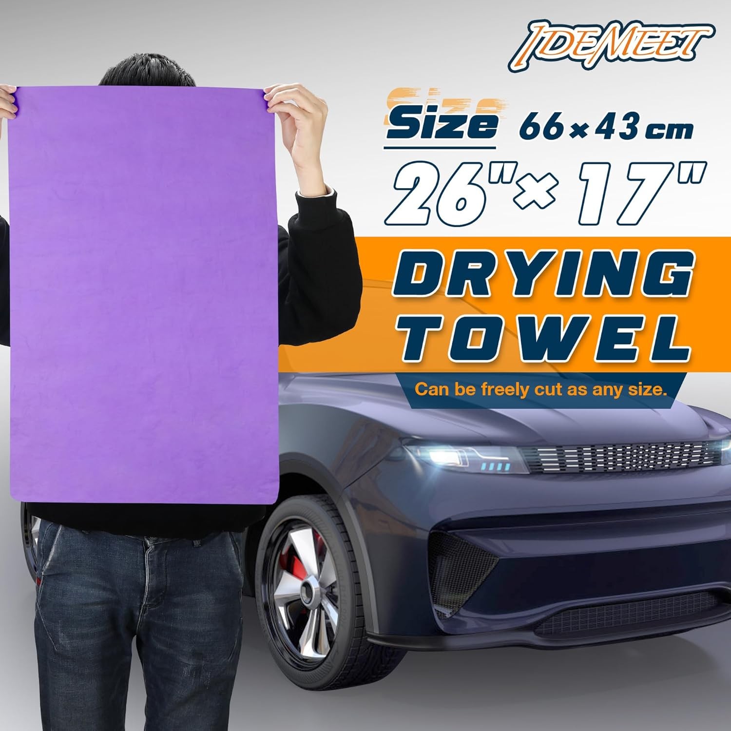 Premium Shammy Towel for Car, Super Absorbent 2 Pack 26″”x17″” Car Drying Towel,