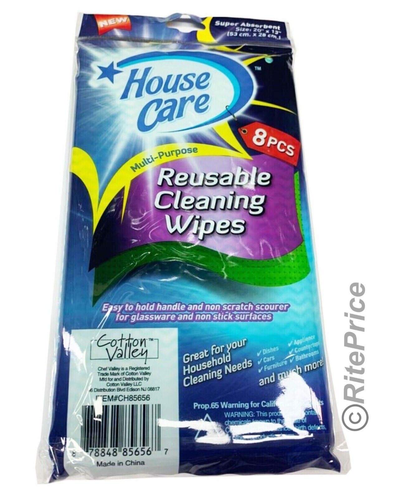 House Care Handy Wipes Multi Purpose Reusable Cleaning Cloth, 8-ct each (5 Pack)