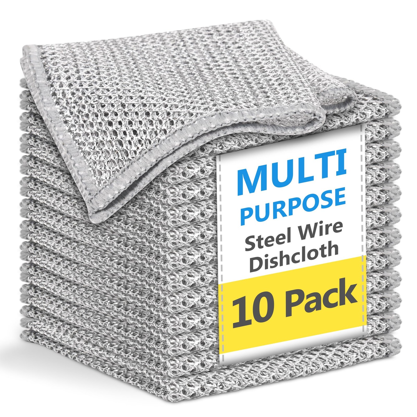 Double-Layer Multipurpose Wire Dishwashing Rag, Non Scratch Wire Dishcloth, S…