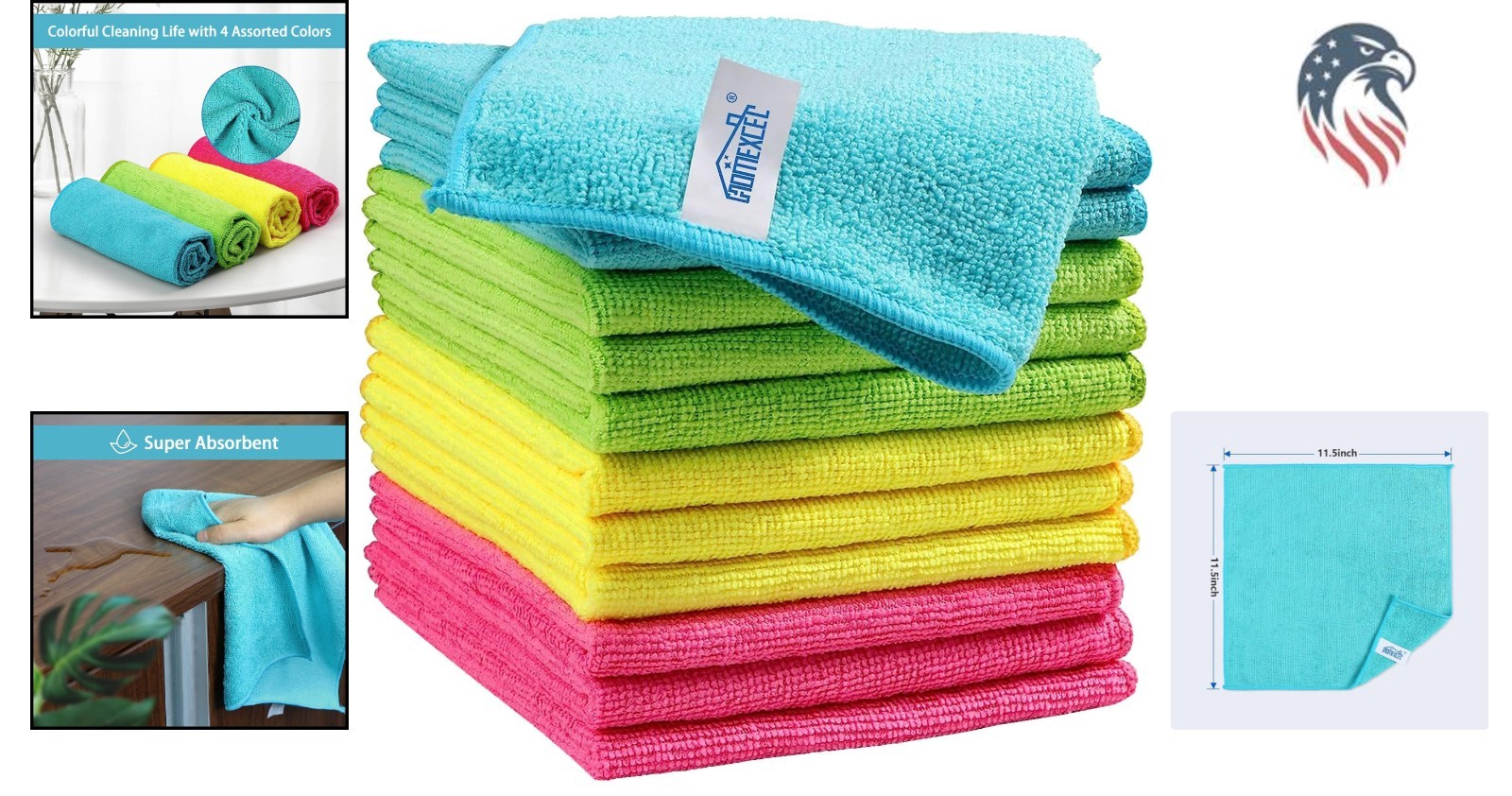 Microfiber Cleaning Cloths Pack of 12 Compatible for Automotive Glass Kitchen…
