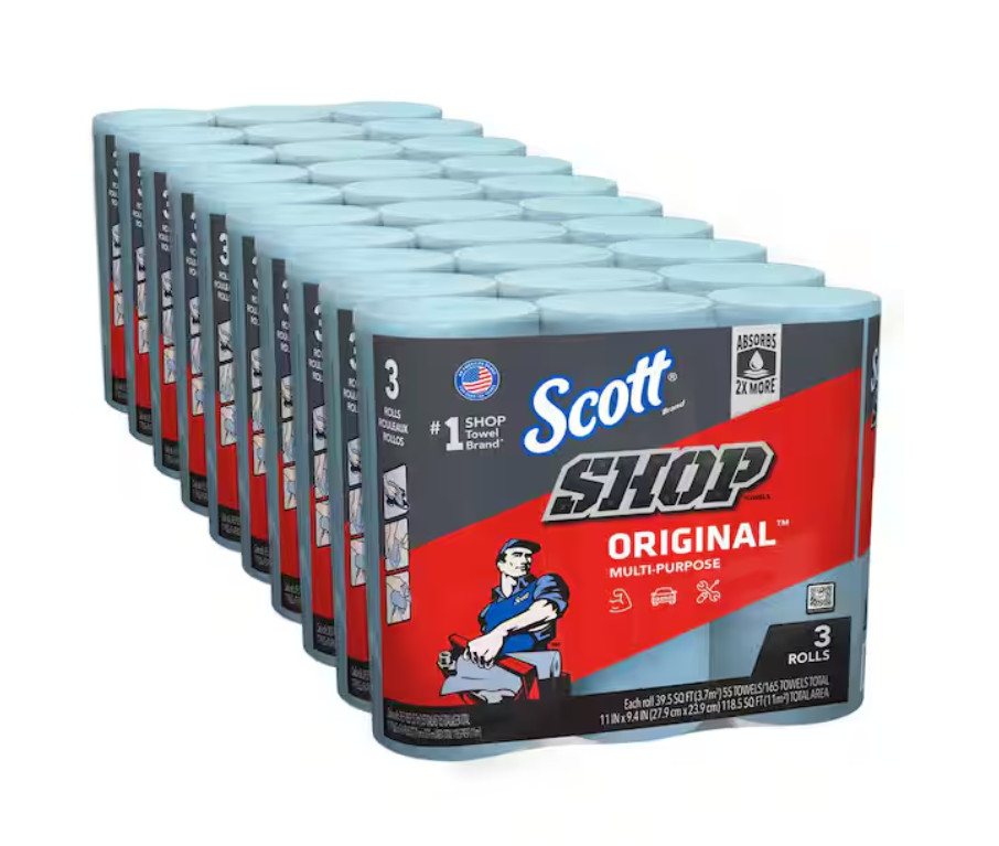 Scott Shop Towels Original Blue Shop Towels Bundle of 10 – 3-Packs 10 (30 rolls)