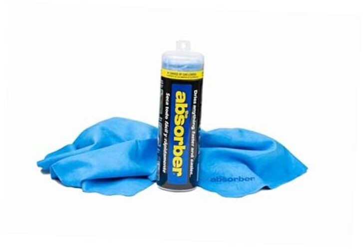 the absorber Large 27-Inch x 17-Inch – Synthetic Premium Drying Chamois Blue