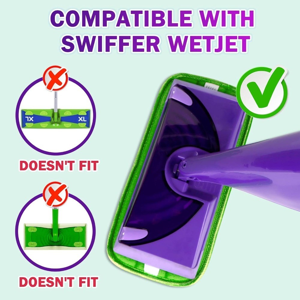 Reusable Mop Pads Compatible with Swiffer WetJet – Microfiber Pad Refill