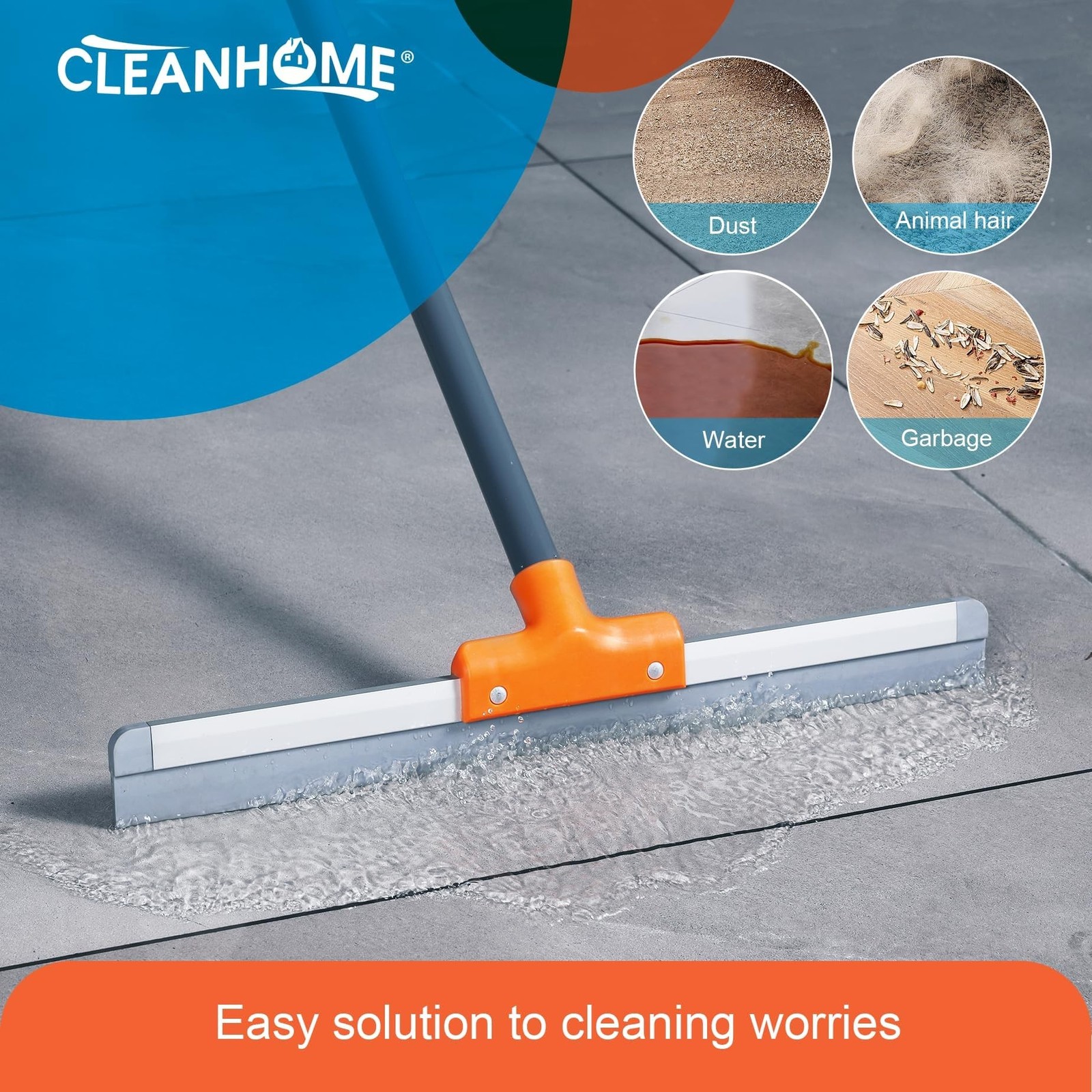 Rubber Floor Squeegee for Concrete Floor, Tile Floor, Metal Aluminium Heavy D…