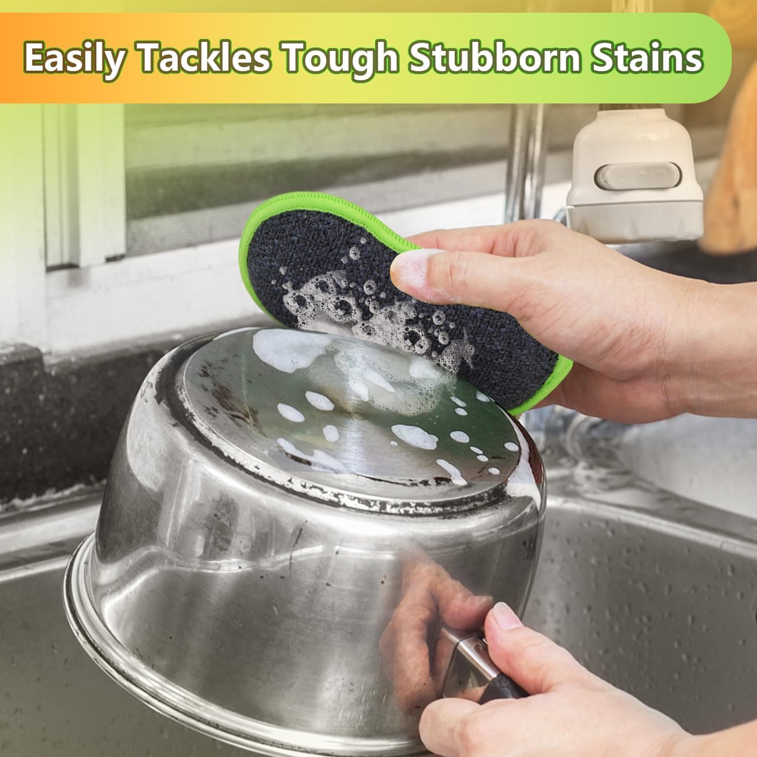 12Pack Dish Sponges Kitchen, Non-Scratch Microfiber Sponges for Cleaning,