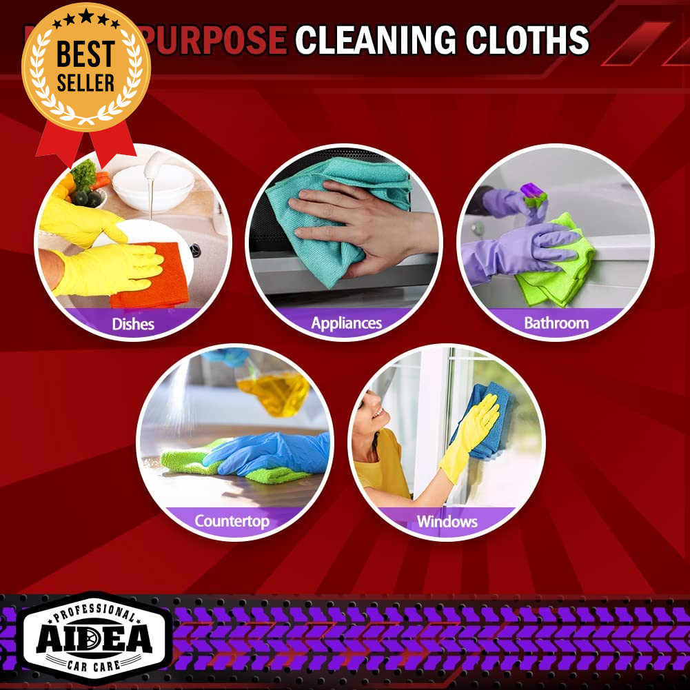 Microfiber Cleaning Cloth, 50PK, Microfiber Towels for Cars, Premium Wash Cloths