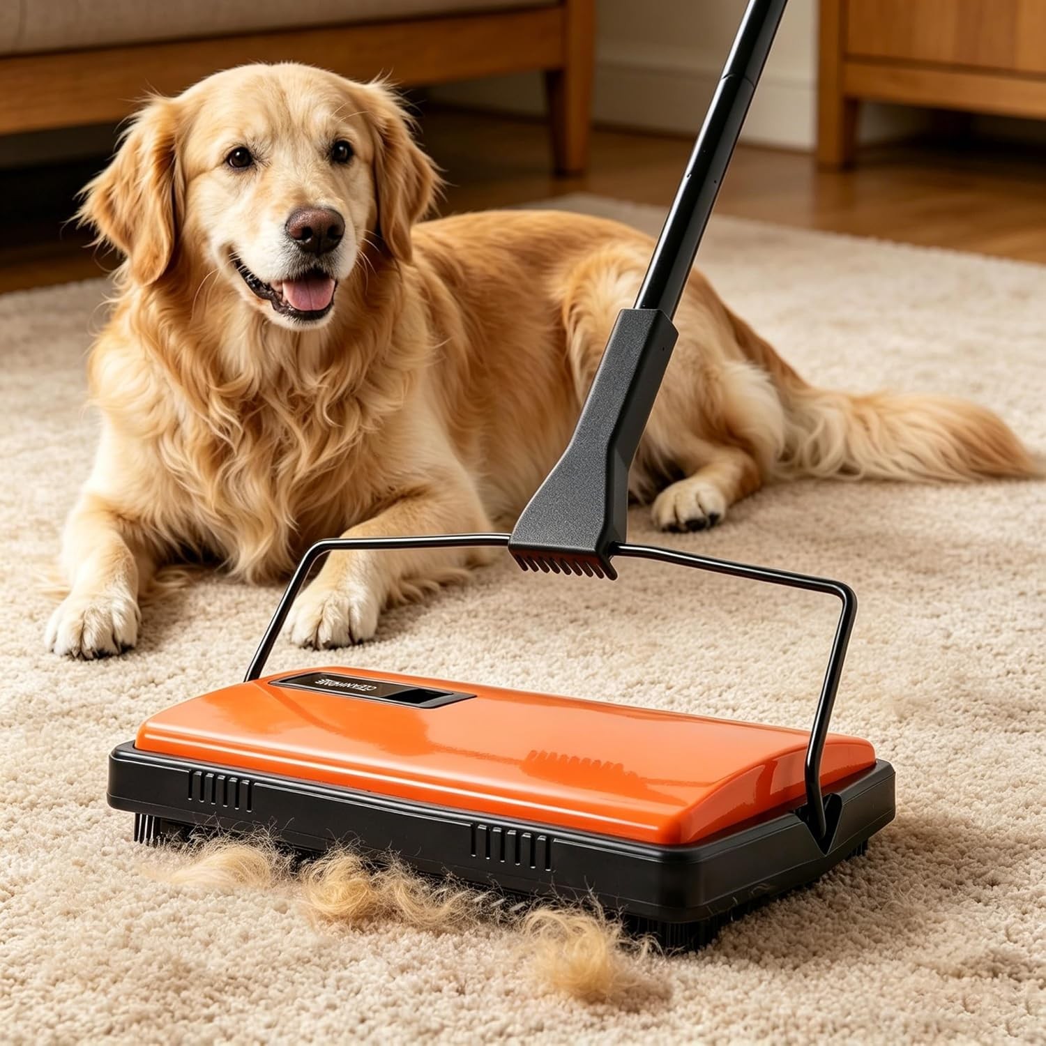 Lightweight Manual Carpet Sweeper for Pet Hair – Quiet & Eco-Friendly Solution