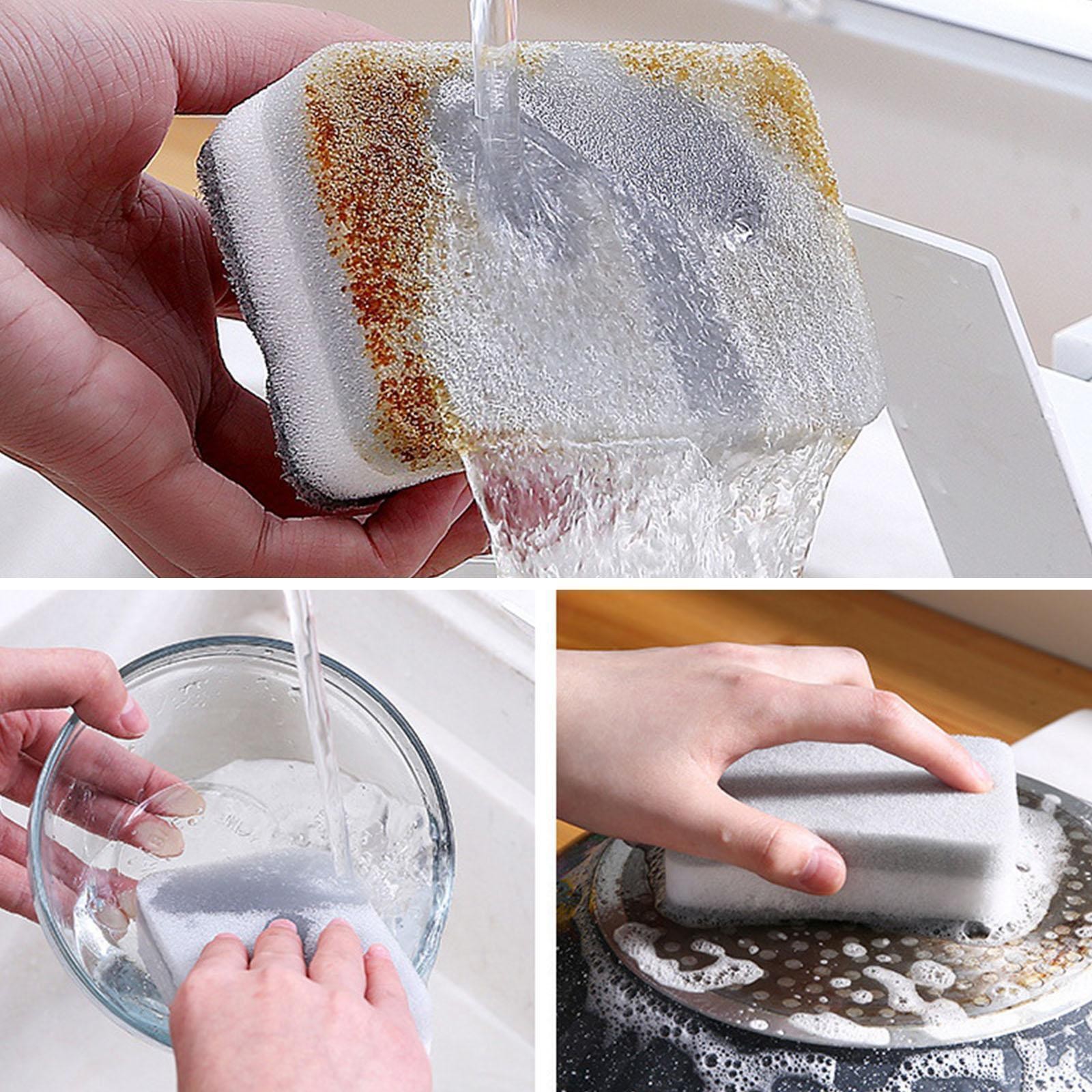 NEW 1Pc Dish Sponge For Heavy Duty Scrub Sponges ual-Sided Sponge Kitchen