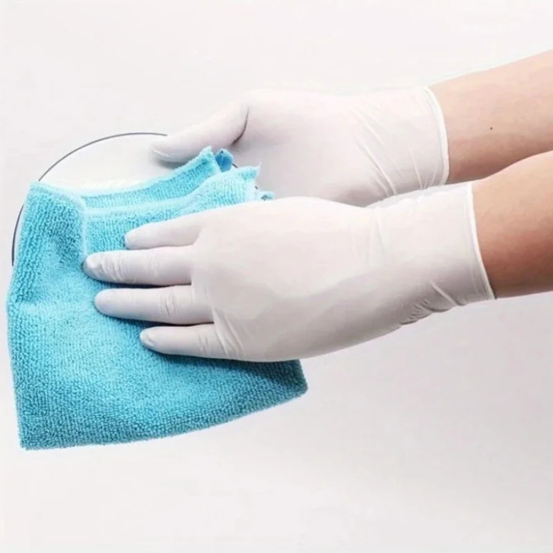 White Nitrile Gloves 50/100PCS Kitchen Cooking Cleaning Food Processing