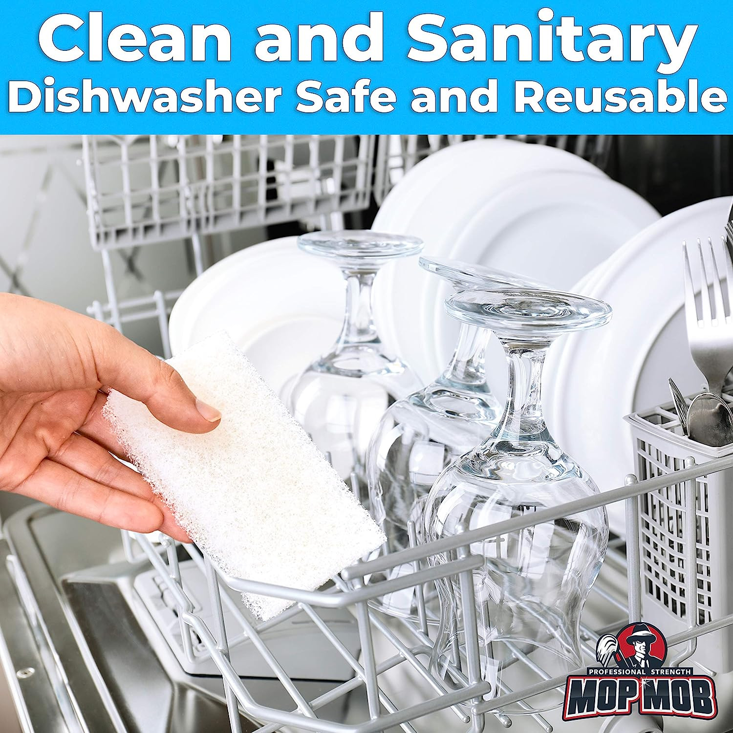 Non-Scratch, Super Long-Lasting Scrubbing Pad 5 Pk, 10X4.5In. Best Reusable Mult