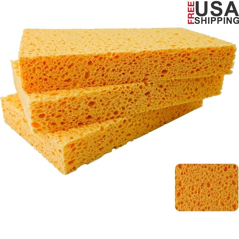 Eco Friendly Cellulose Sponge 3PCS Durable Kitchen Bathroom Car Cleaning Tool US