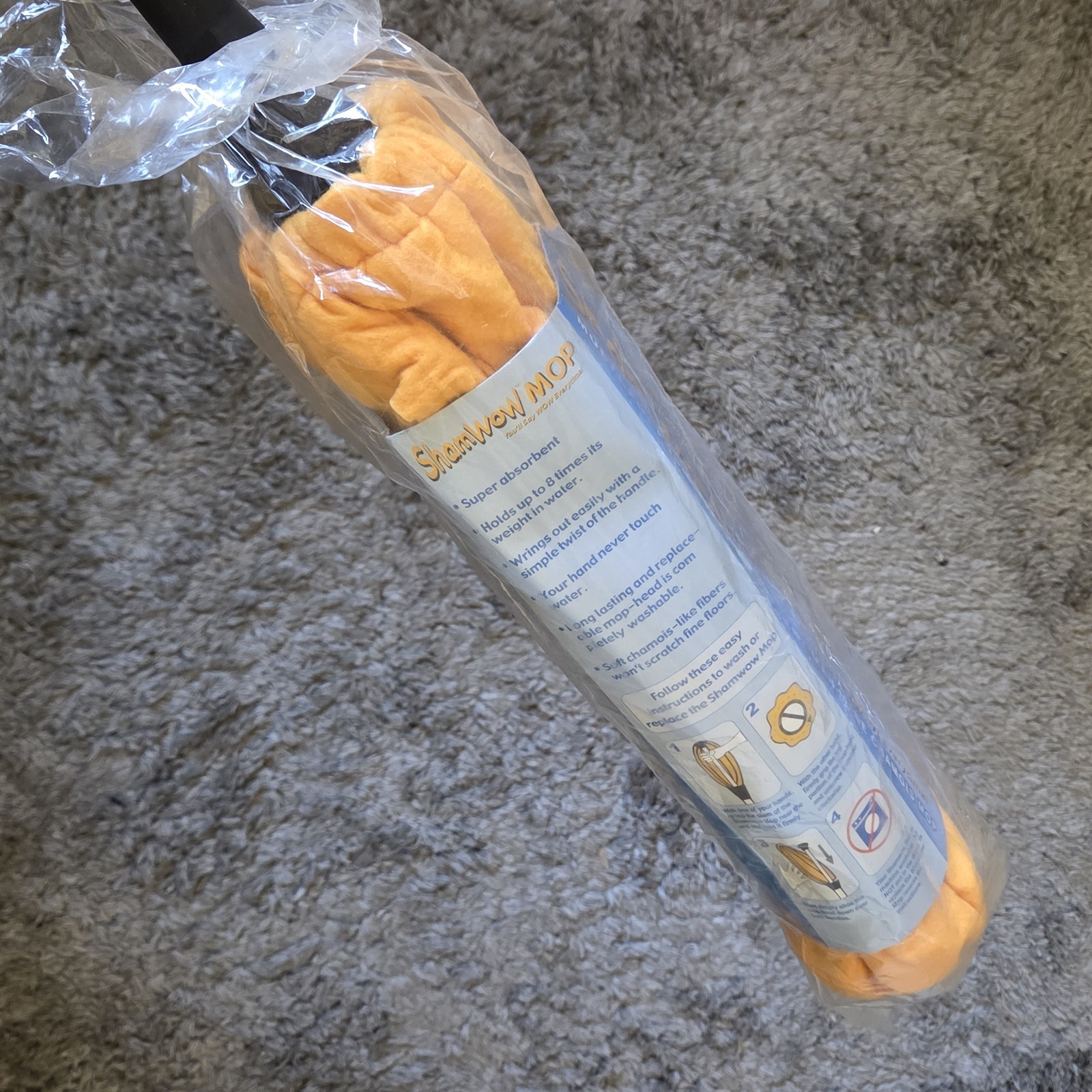 Mop ORIGINAL ShamWow! AS SEEN ON TV Industrial Mop HTF W/ Extra Rinse Clean Head