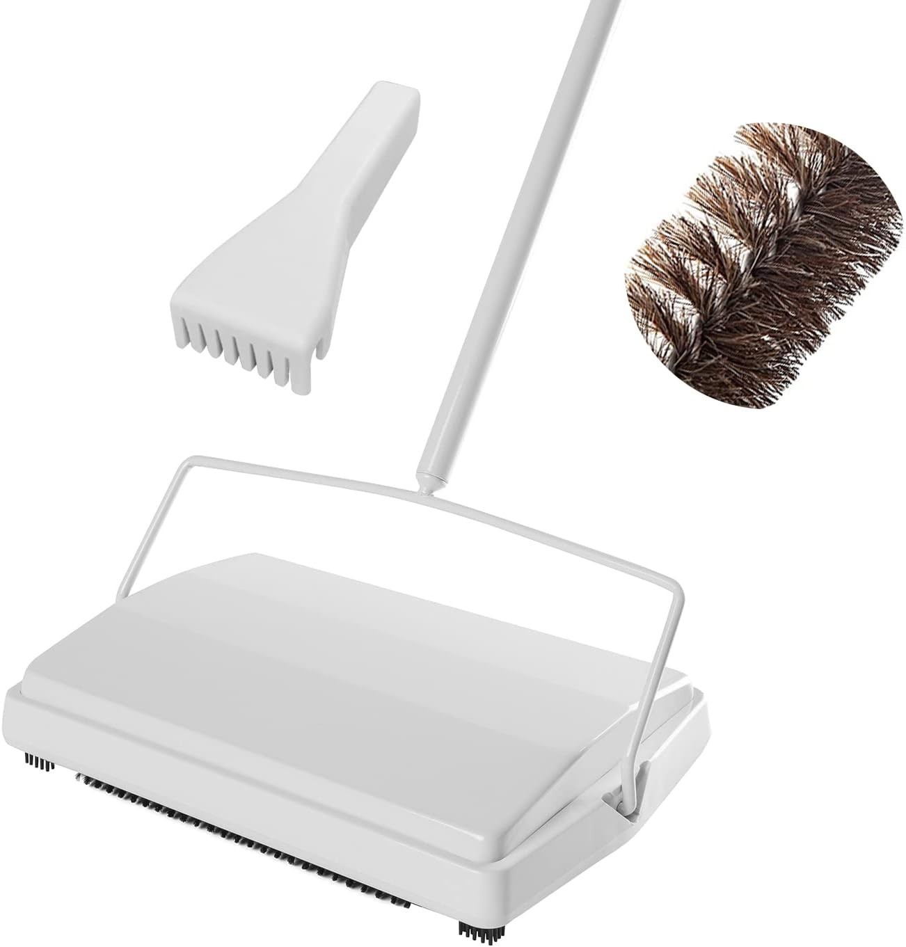 Carpet Floor Sweeper with Horsehair, Non Electric Manual Sweeping, Rotor Brus…