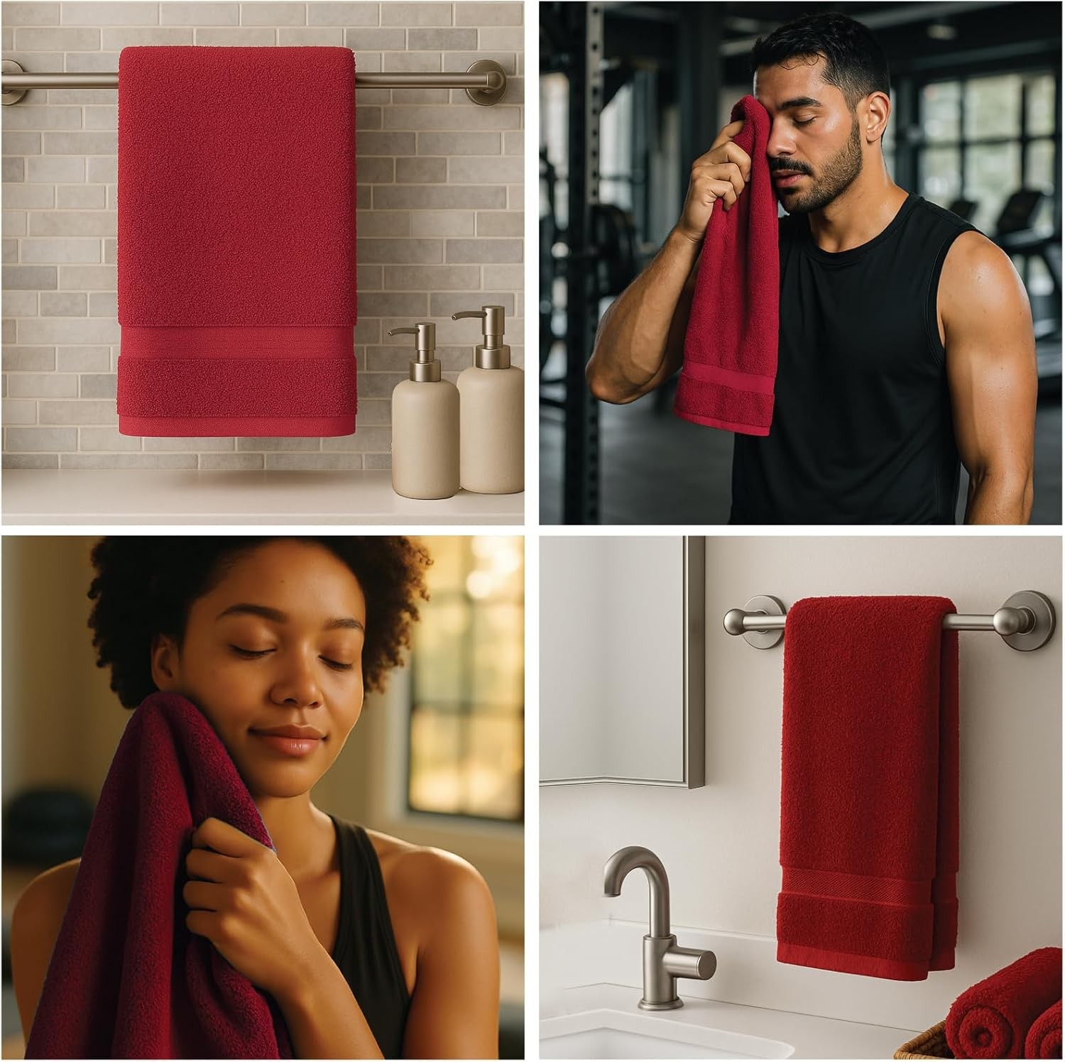 Luxury Hand Towels – 550 GSM, 16×27 Inch, Pack of 6, 100% Ring Spun Cotton –