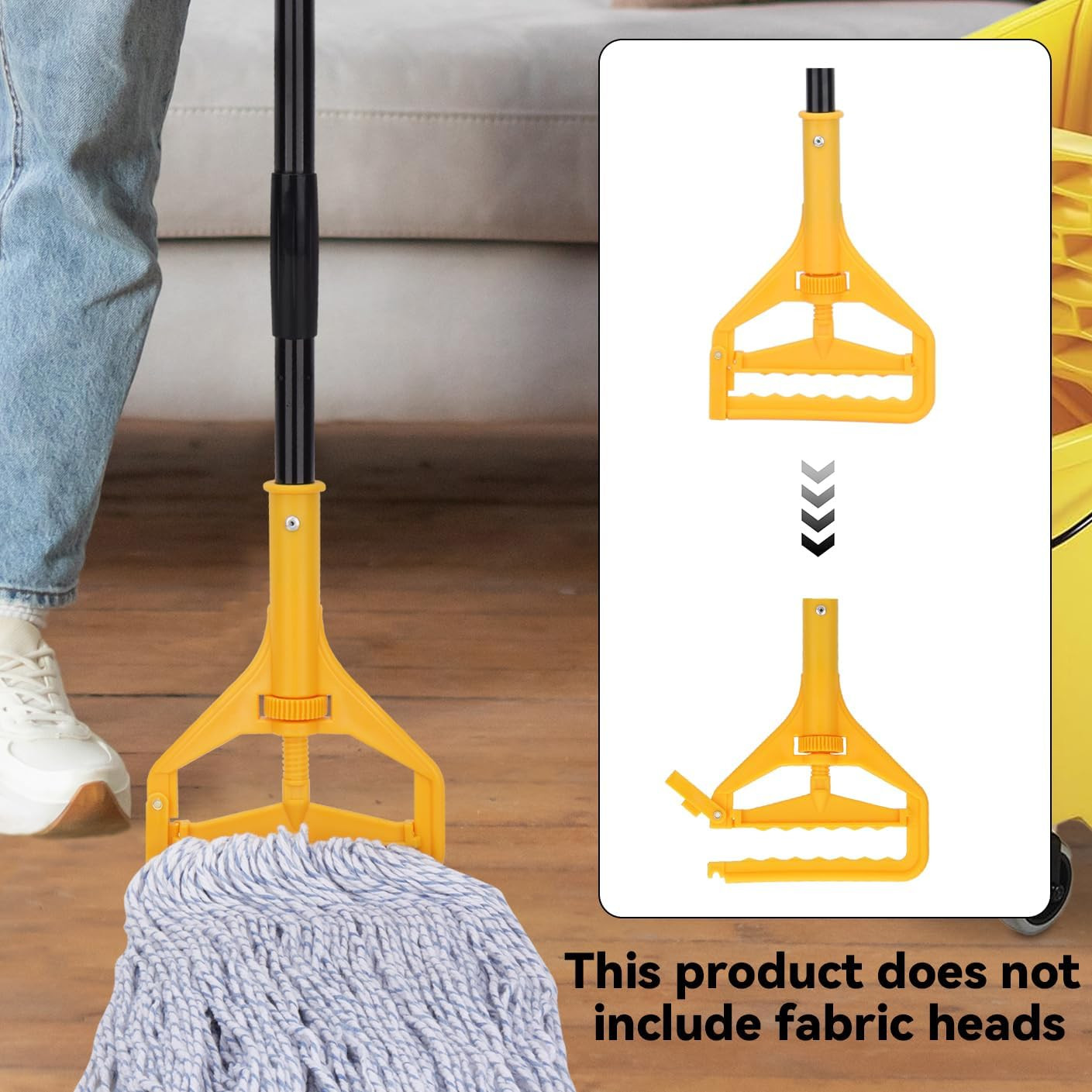 Mop Handle Commercial Heavy Duty – 57 Inch Industrial Metal Mop Stick