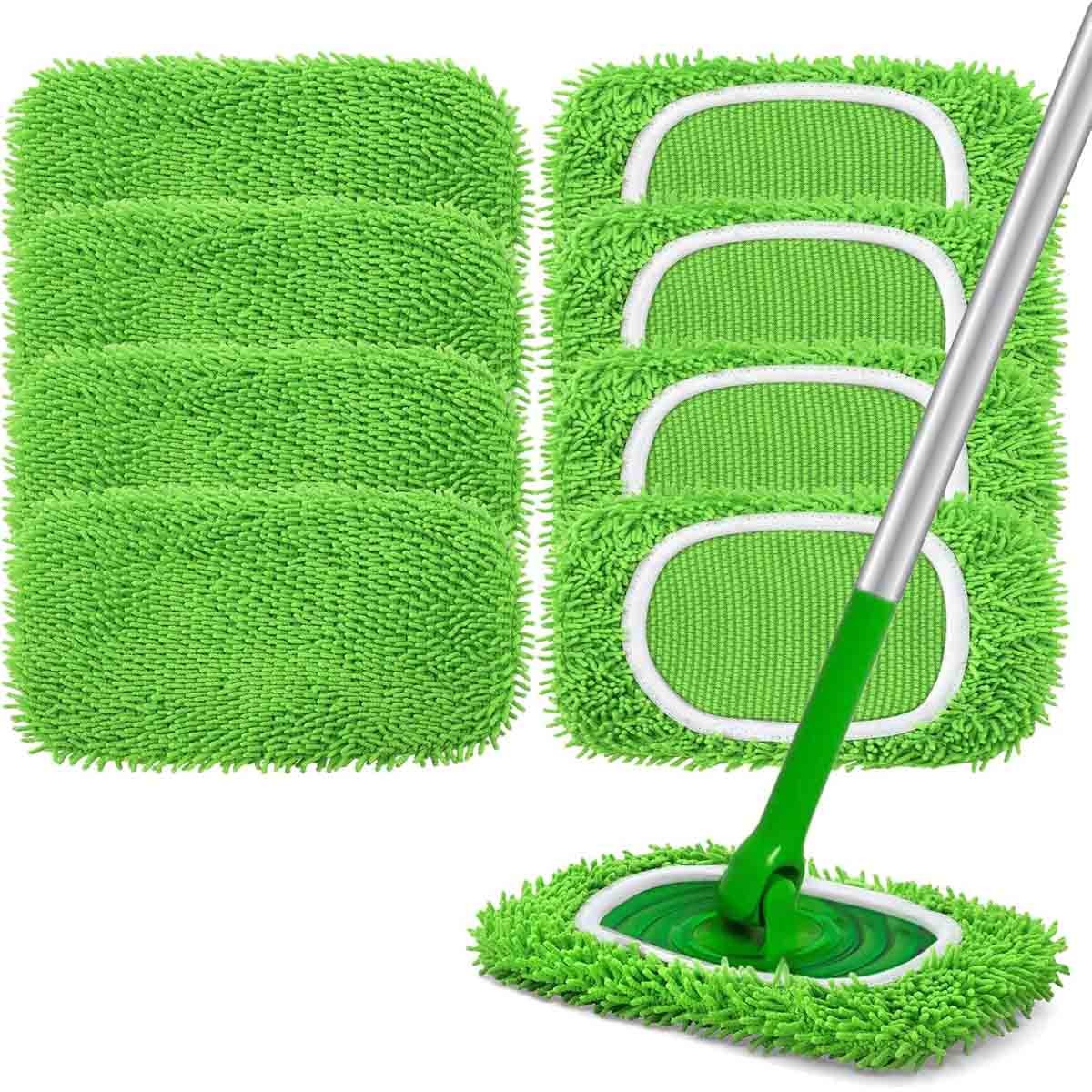 8 Pack Reusable Chenille Mop Refill Pads Fit Standard Swiffer Sweeper New