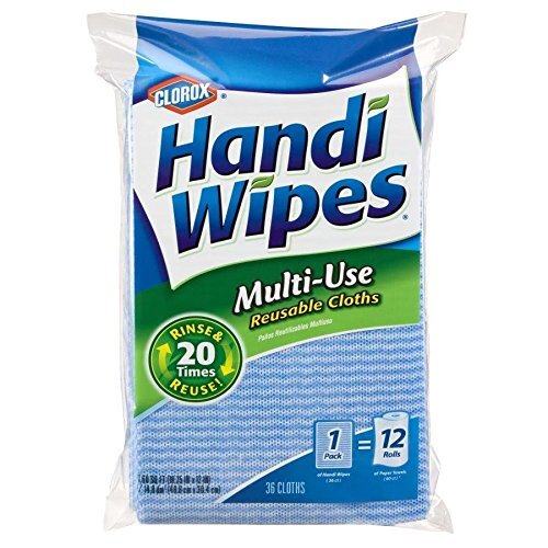 36 Count Blue Reusable Cleaning Wipes Superabsorbent Machine Washable Cloths