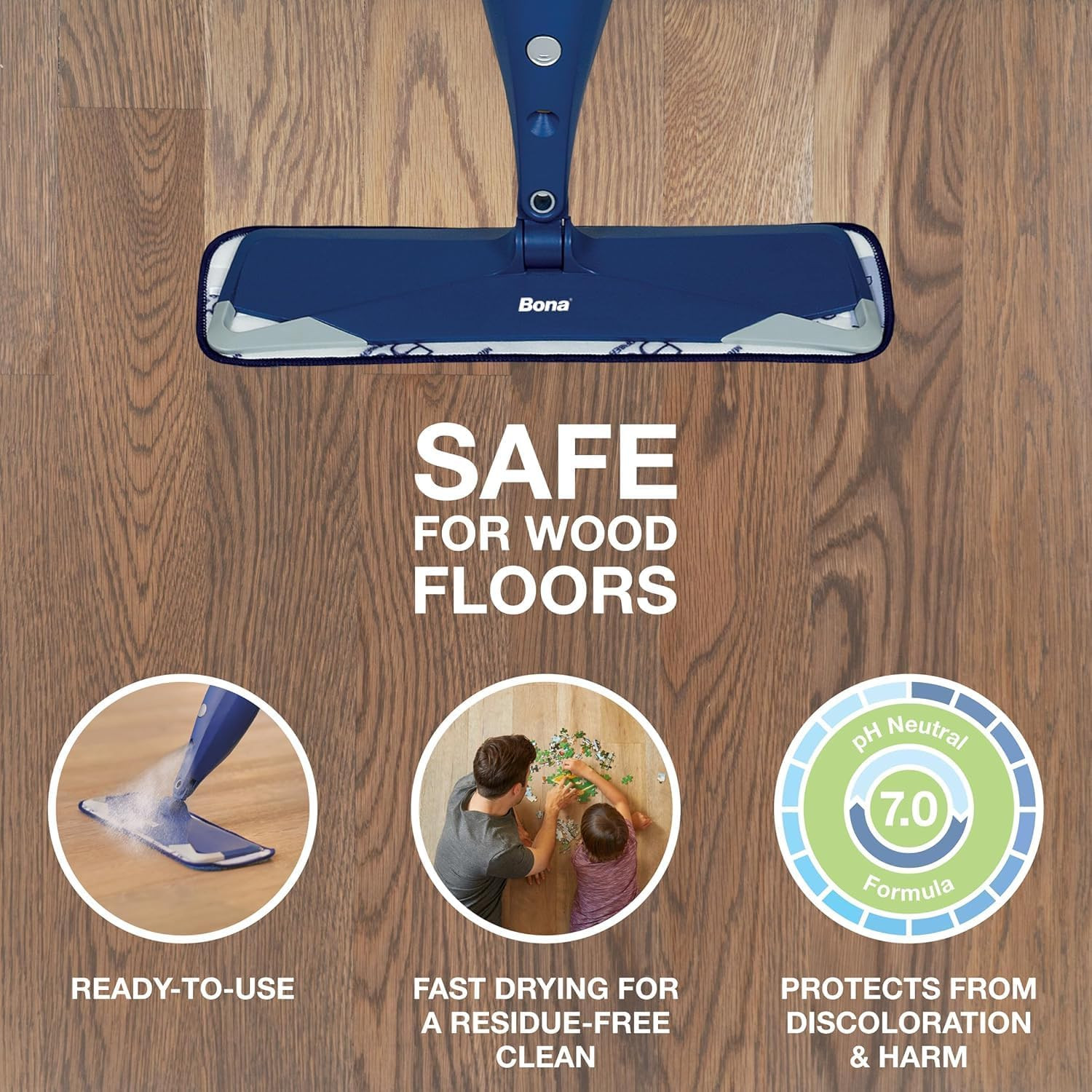 Bona Hardwood Floor Cleaner Spray Mop Cartridge – 34 Fl Oz – Unscented – Refilla